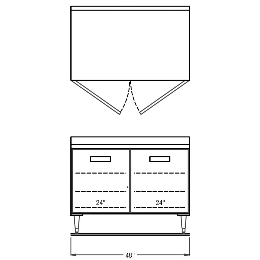 Randell&reg; 48" x 30" Freezer Counter/Worktop
