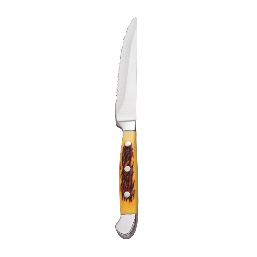 World Tableware Yellow Pom Handle Steak Knife