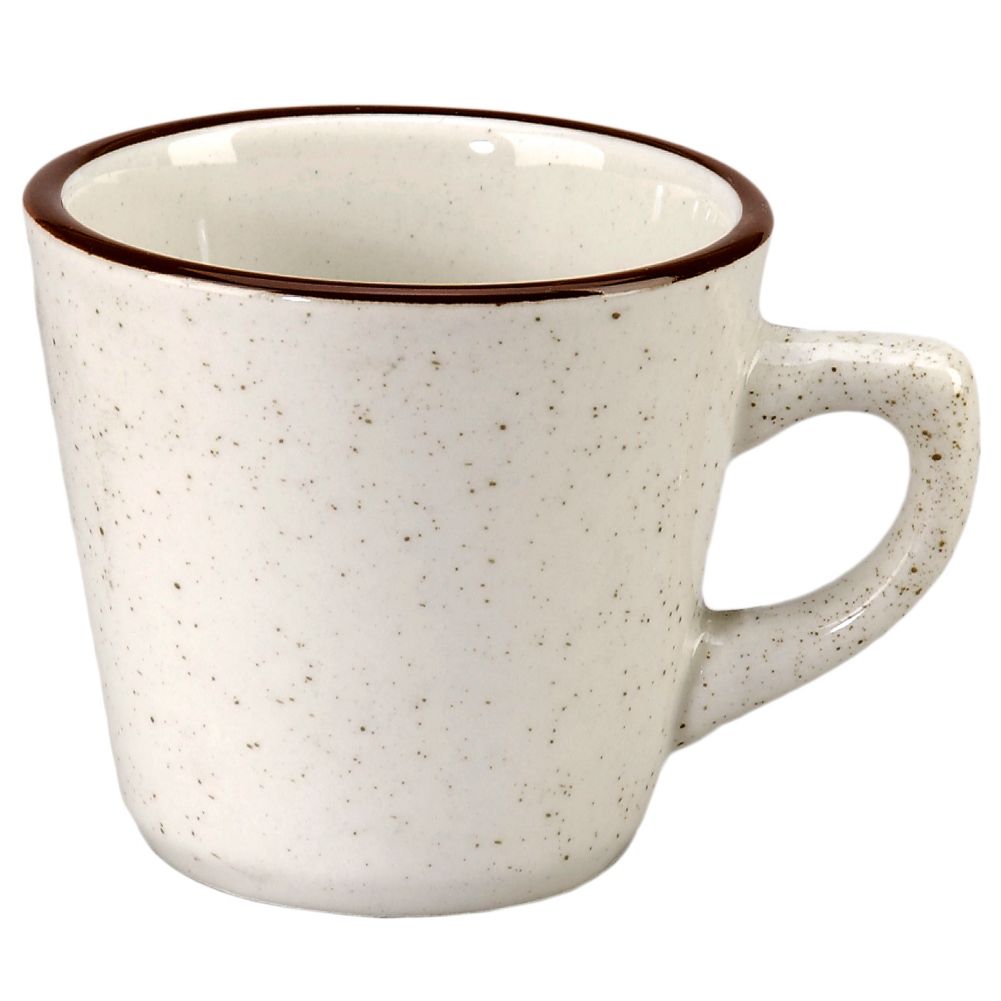 Vertex&reg; China Caravan Brown Speckled Double Band 7 Oz Coffee Cup
