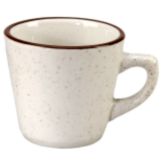 Vertex&reg; China Caravan Brown Speckled Double Band 7 Oz Coffee Cup
