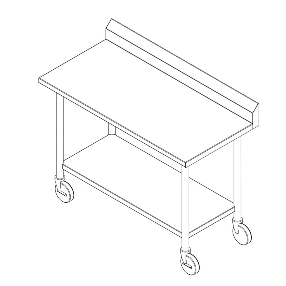 S/S Work Table w/ 5" Backsplash, 24" x 48"