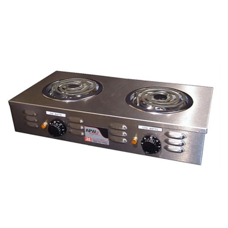 APW Wyott Heavy Duty Double Electric Portable Hot Plate, CP-2A