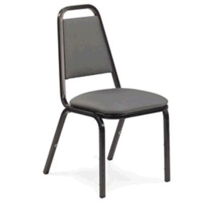 Select Black Vinyl Trapezoidal Back Chair w/ Char Black Frame