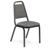Select Black Vinyl Trapezoidal Back Chair w/ Char Black Frame