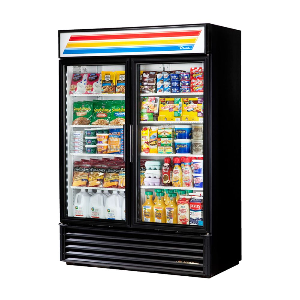 True&reg; Black Glass Door Refrigerator Merchandiser, 49 Cubic Ft