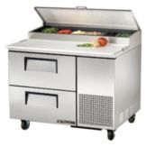 True&reg; 2-Drawer S/S Pizza Prep Table w/ White Alum. Interior