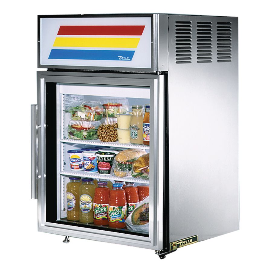 True&reg; S/S Glass Door Countertop Refrigerator, 5 Cubic Ft