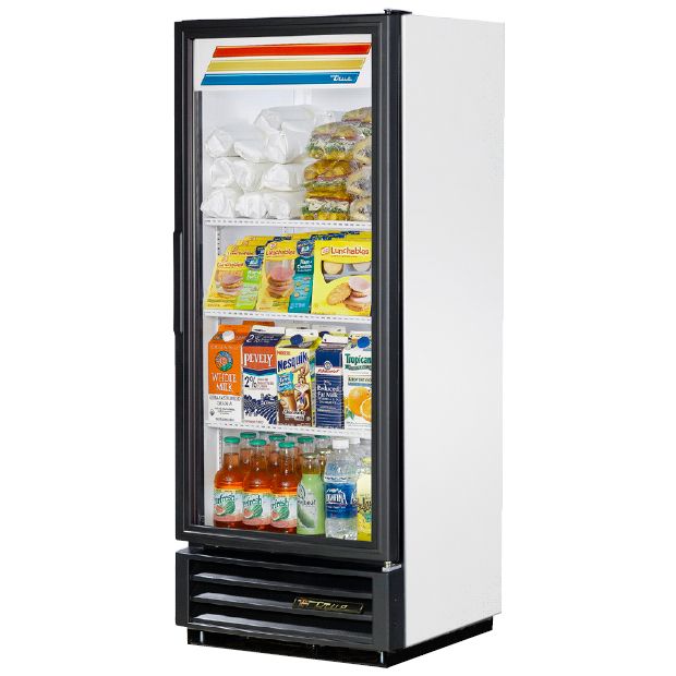 True&reg; White Glass Door Refrigerator Merchandiser, 12 Cubic Ft