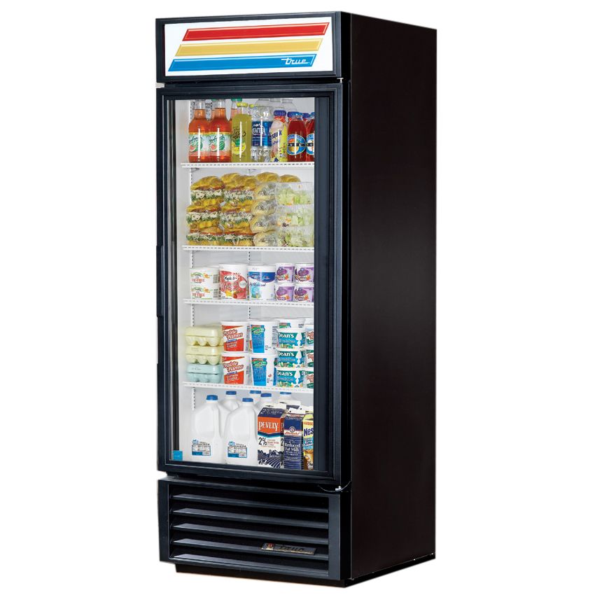 True&reg; Black Glass Door Refrigerator Merchandiser, 26 Cubic Ft
