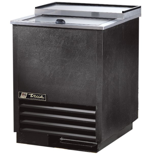 True&reg; Black 24 CF / 2-Shelf Glass and Plate Chiller / Froster