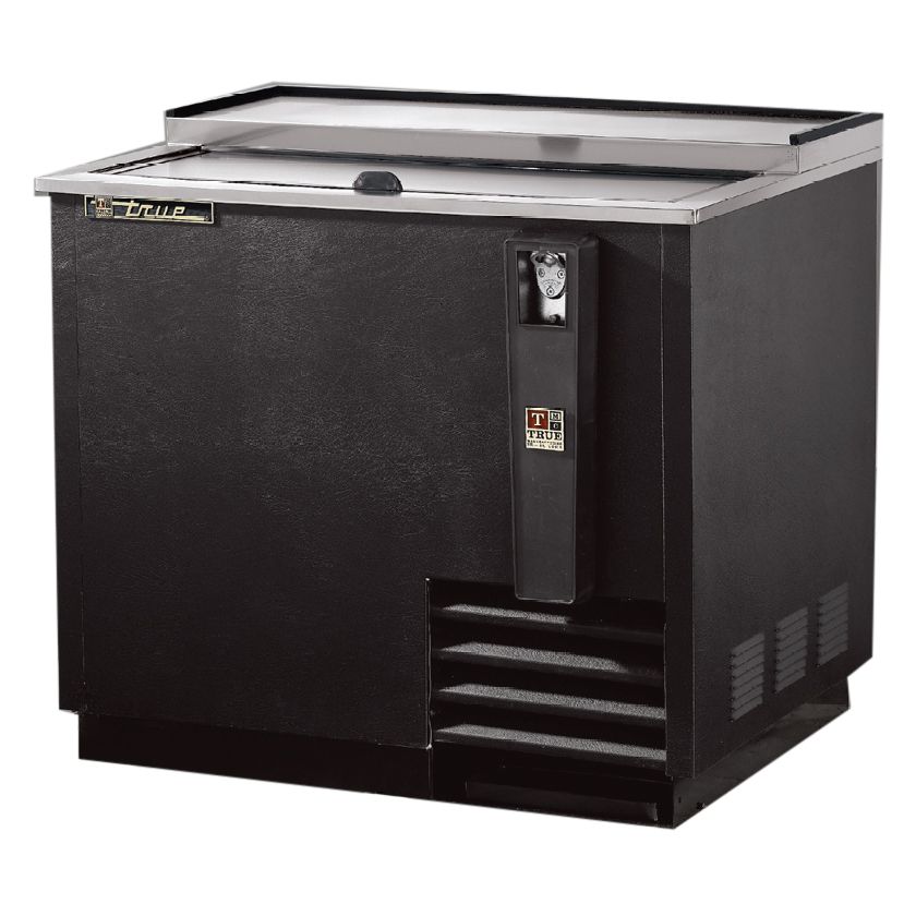 True&reg; Black Deep Well Bottle Cooler, 14.5 Cases / 12 oz Cans