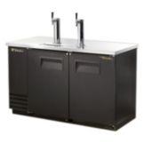 True&reg; Black 2-Tap Direct Draw Beer Dispenser f/ 2 Half-Barrels