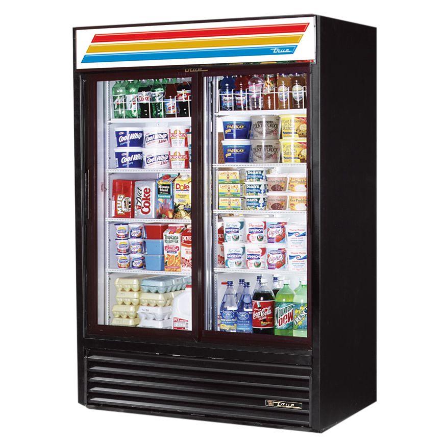 True&reg; Black Glass Door Refrigerator Merchandiser, 47 Cubic Ft