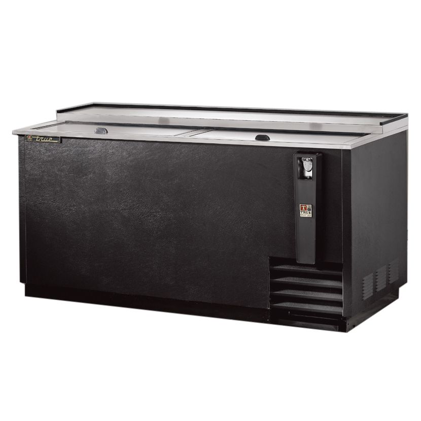 True&reg; 32.5 Case / 12 oz Can Black Deep Well Bottle Cooler