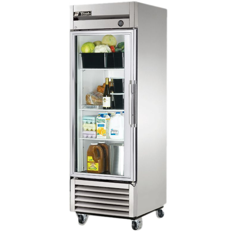 True&reg; T-Series Glass Full Door Reach-In Refrigerator, 23 Cubic Ft