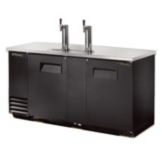 True&reg; Black 2-Tap Direct Draw Beer Dispenser f/ 3 Half-Barrels