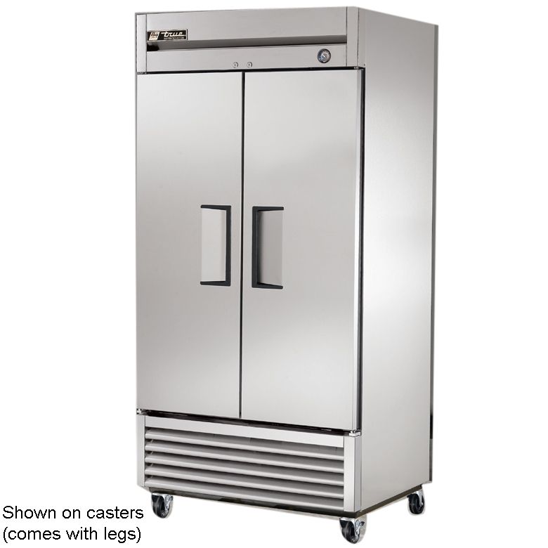 True&reg; T-Series Solid 2-Door 6-Shelf Reach-In Refrigerator w/ Legs