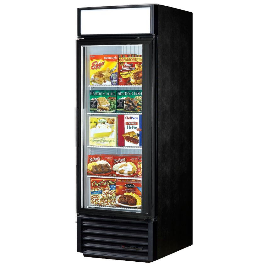 True&reg; 1-Swing Glass Door Black Freezer Merchandiser, 23 Cubic Ft
