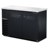 True&reg; Black 2-Solid Swing Door Back Bar Cooler for 82 6-Packs