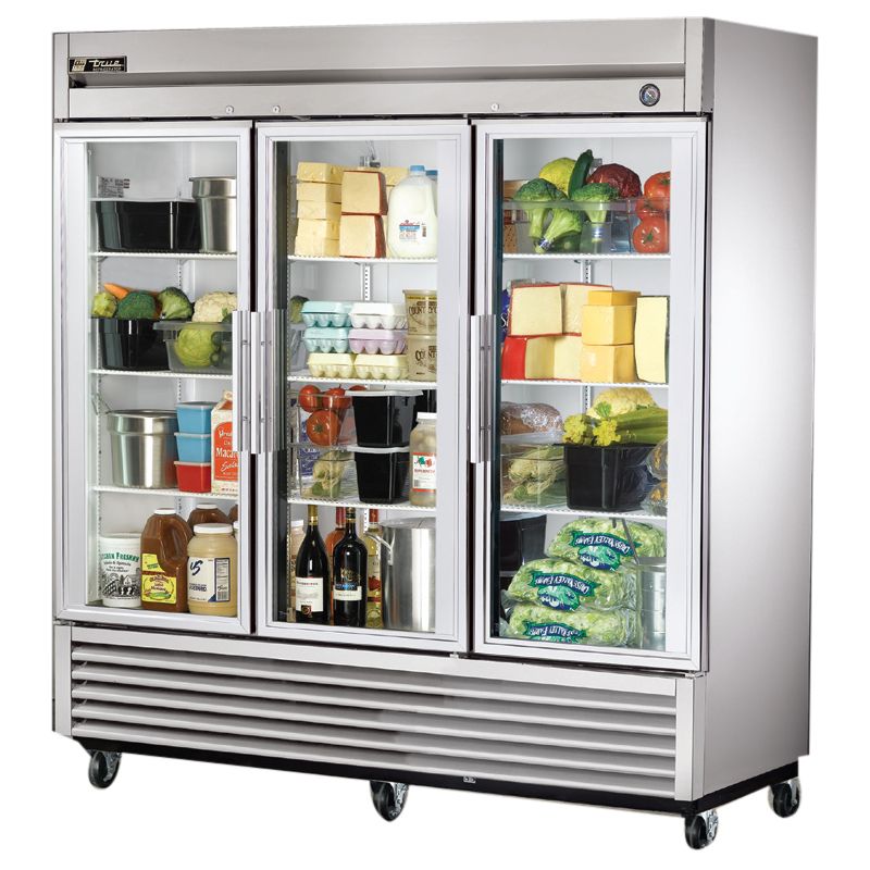 True&reg; T-Series 3-Glass Full Door Reach-In 72 Cu Ft Refrigerator