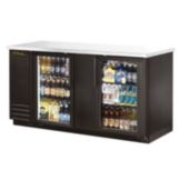 True&reg; Black 2-Glass Swing Door Back Bar Cooler for 161 6-Packs