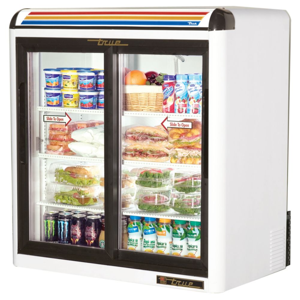 True&reg; White Glass Door Countertop Refrigerator, 9 Cubic Ft