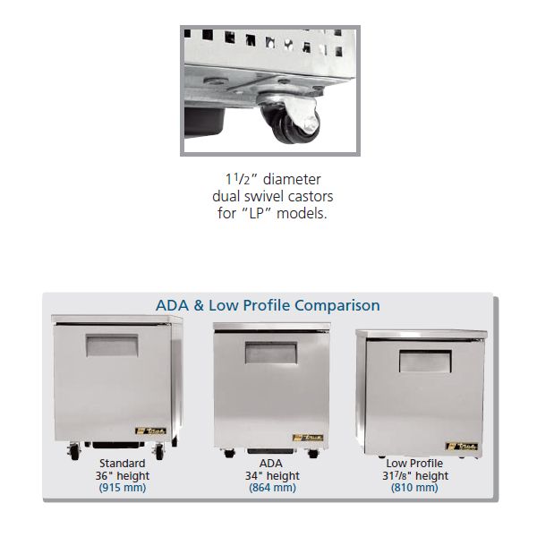 True&reg; Low Profile 4-Shelf 12 Cu Ft Undercounter Freezer