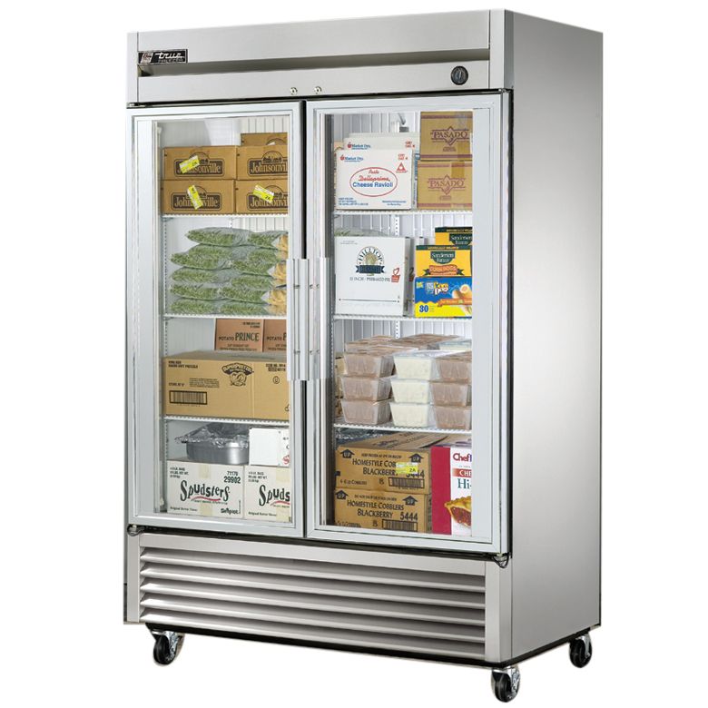 True&reg; 2-Glass Swing Door Reach-In -10&deg;F Freezer w/ Casters