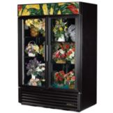True&reg; Black Glass Swing Door Floral Case Refrigerator, 49 Cubic Ft