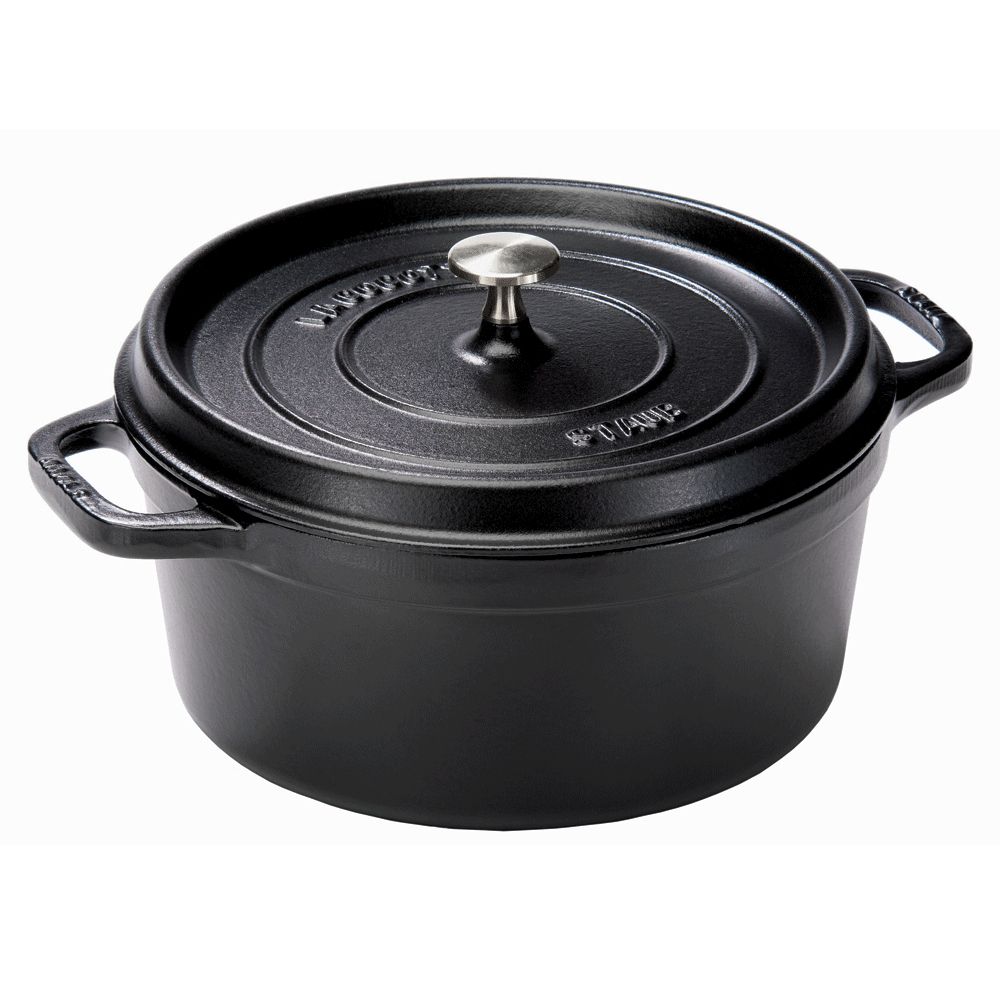 Staub USA 1102425 Black Cast Iron 4 Qt Round Cocotte | Wasserstrom