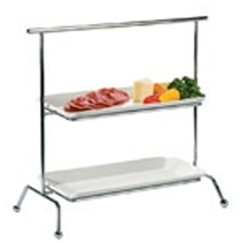 Buffet Euro Black 2 Tier Stand w/ Porcelain Platters
