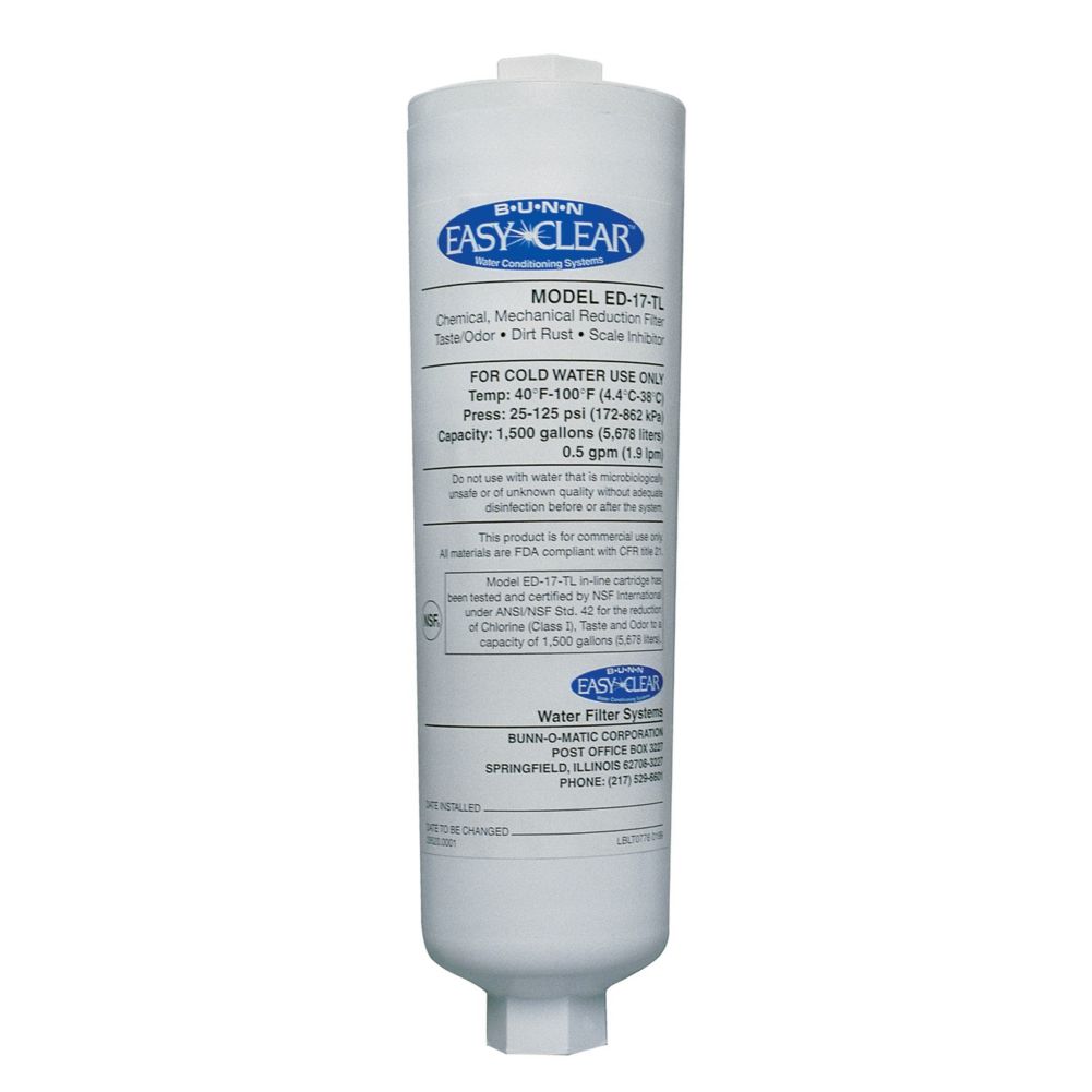 BUNN&reg; Easy Clear In-line Water Filter 5 Micron ED-17-TL-1001