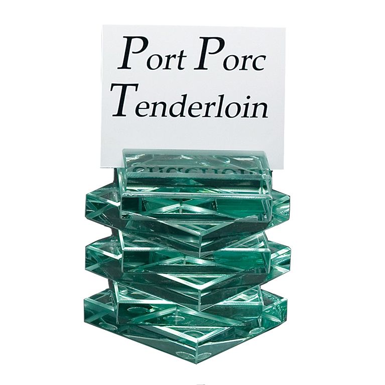 Bon Chef Zig Zag Glass 2 x 2 x 3" Card Holder / Stand