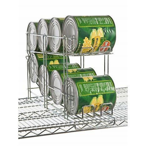 Focus Foodservice Chromate Finish Wire Can Rack for 24" Shelves