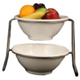 Dover European Metalworks Small Steel Bowl Stand w/ 2 Melamine Bowls