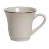 Tuxton&reg; Monterey 6 Oz. Eggshell Tall Cup With Berry Band