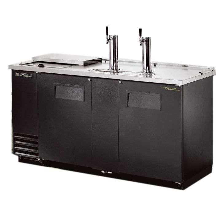 True&reg; Black Club Top Direct Draw Beer Dispenser f/ 3 Half-Barrels