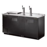 True&reg; Black Club Top Direct Draw Beer Dispenser f/ 3 Half-Barrels