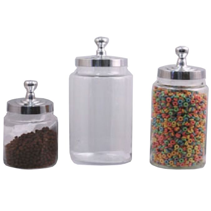 Dover Normandy Hotelware Round French Candy Jar Set w/ Normandy Lids