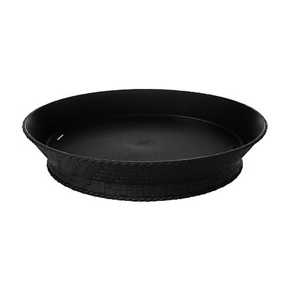 G.E.T. Black Plastic 9" Round Textured Basket w/ Base