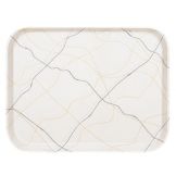 Cambro Camtray Swirl Black and Gold 14" x 18" Rectangle Tray