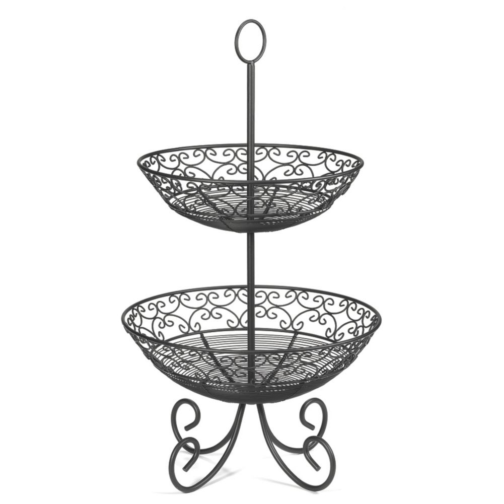 Tablecraft Mediterranean Collection&trade; Black 2-Tier Display / Legs