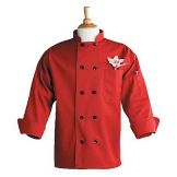 Uncommon Thread Red Large Chef Coat w/ Thermometer Pocket
