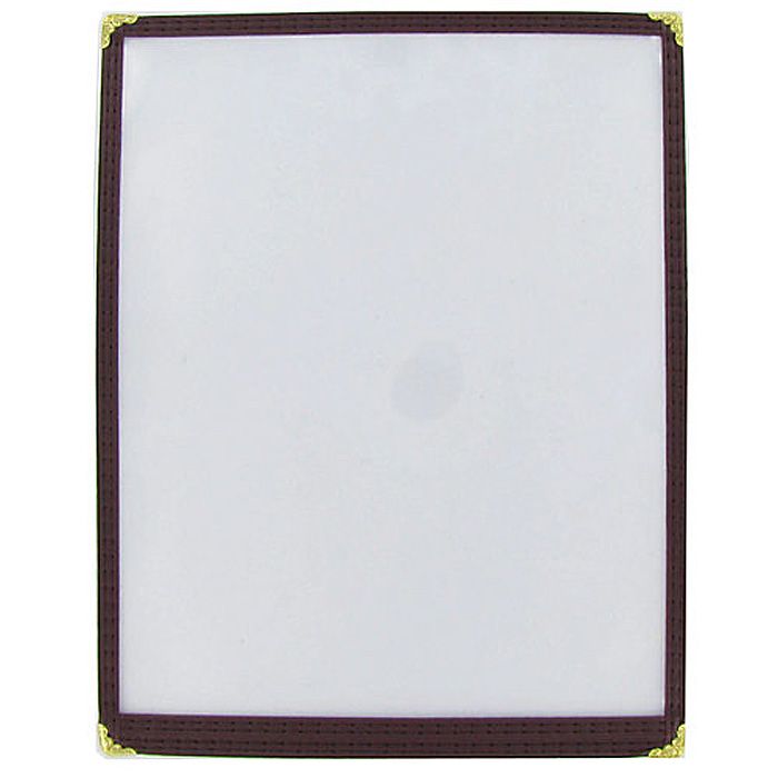 Single Panel Vinyl Cover, Burgundy Border, 8-1/2 x 11