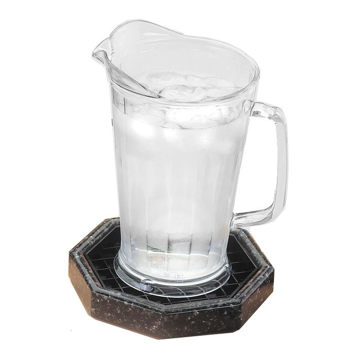 Cal-Mil&reg; Black Ice Octagon 6" x 6" Stone Drip Tray
