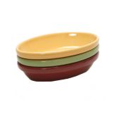 Tuxton&reg; 8 Oz. Assorted Colors Oval Nesting Baker