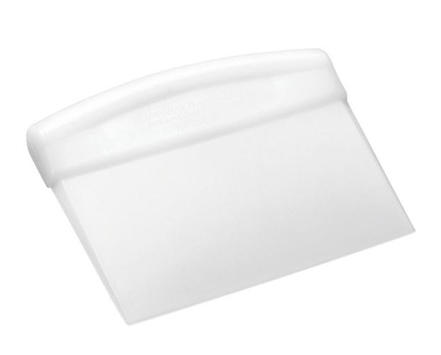 White One-Piece Plastic Dough Scraper