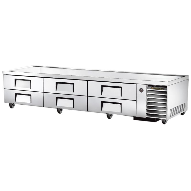 True&reg; S/S 110"W 6-Drawer Refrigerated Chef Base