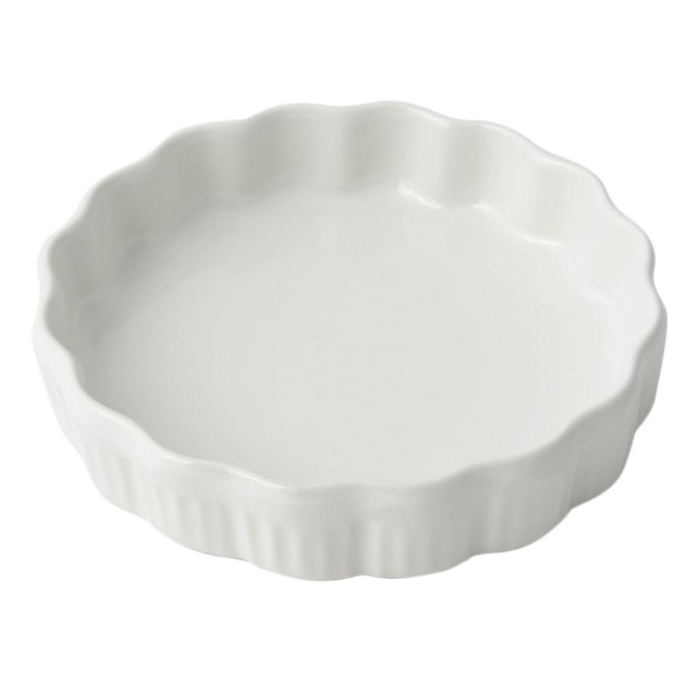 Bon Chef White Sandstone Round 10 oz Quiche Dish