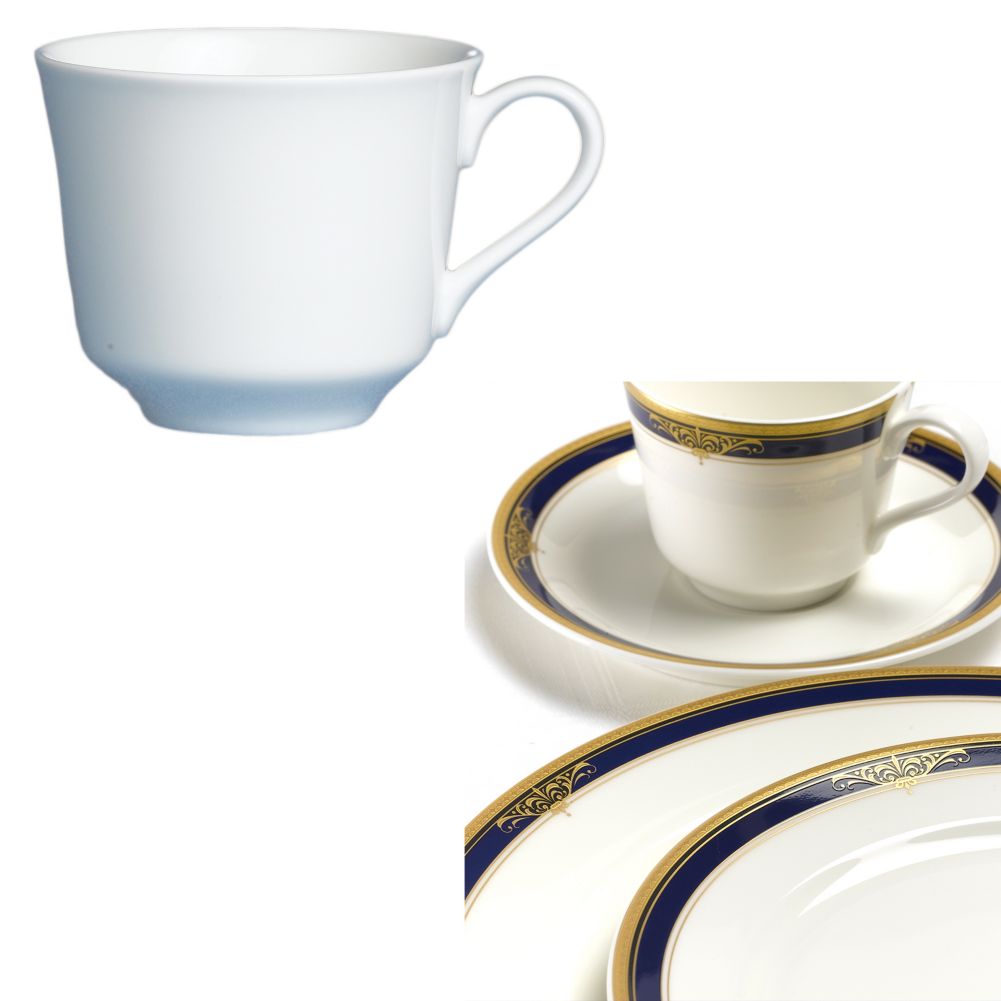 Steelite Royal Court Gold Pia Blue 6-1/2 Oz American Coffee Cup